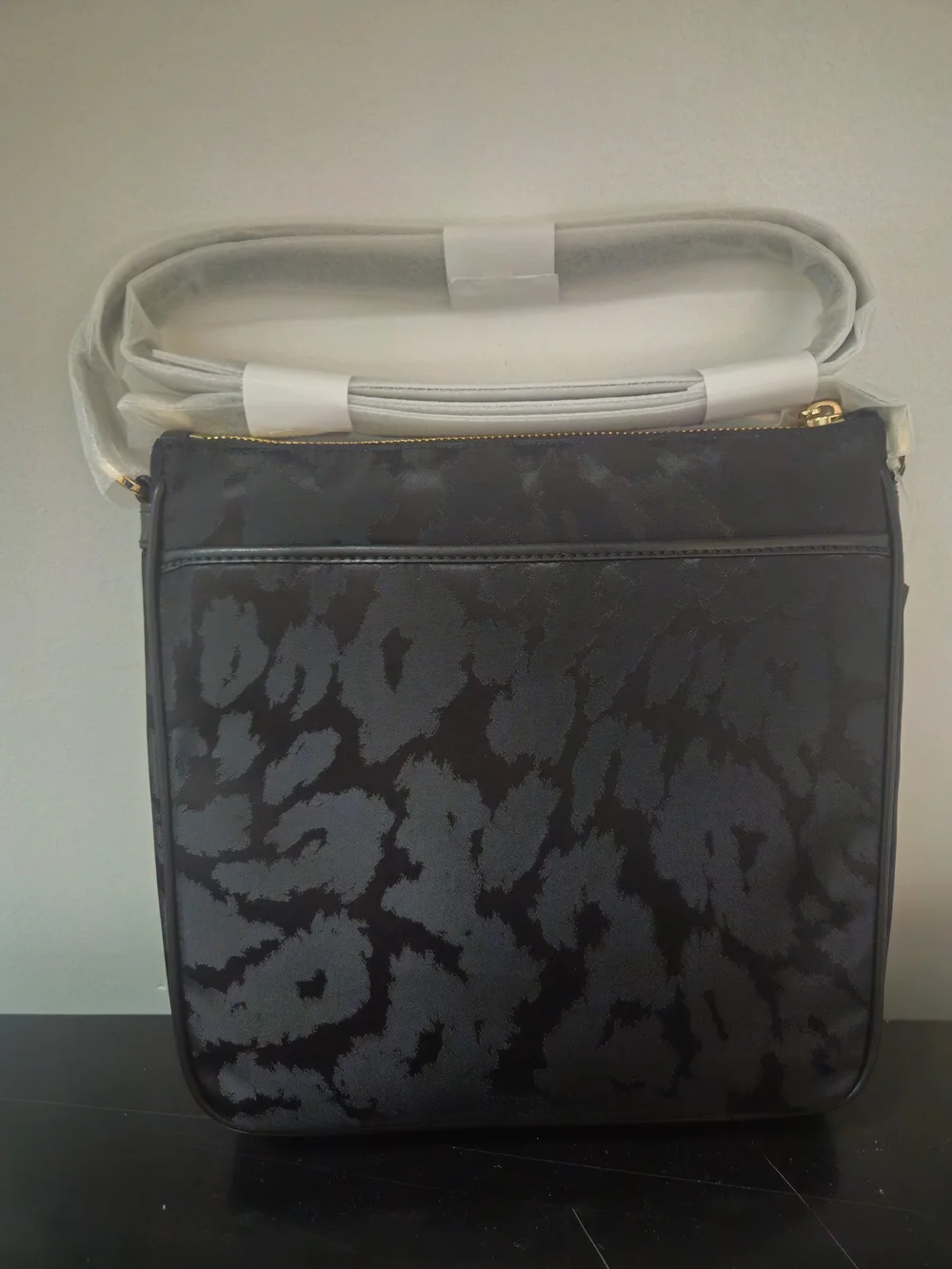 Michael Kors Black Crossbody Bag with Camouflage Jacquard
